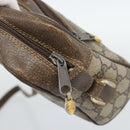 GUCCI GG Supreme Web Sherry Line Bag PVC Beige Gold 010 378 Auth ep13488-20