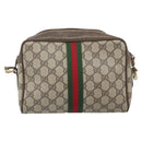 GUCCI GG Supreme Web Sherry Line Bag PVC Beige Gold 010 378 Auth ep13488-2