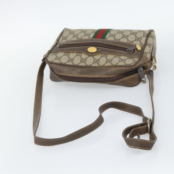 GUCCI GG Supreme Web Sherry Line Bag PVC Beige Gold 010 378 Auth ep13488