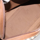 BURBERRY Nova Check Boston Bag Canvas Leather Beige Gold Auth ep13490-16