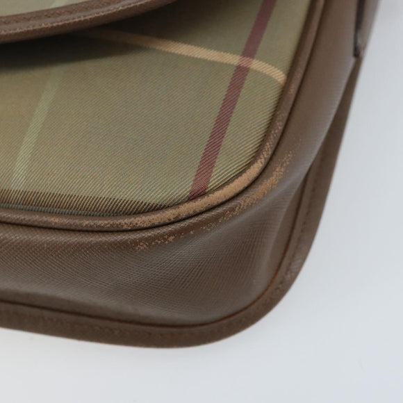 Burberrys Nova Check Shoulder Bag Canvas Beige Gold Auth ep13493