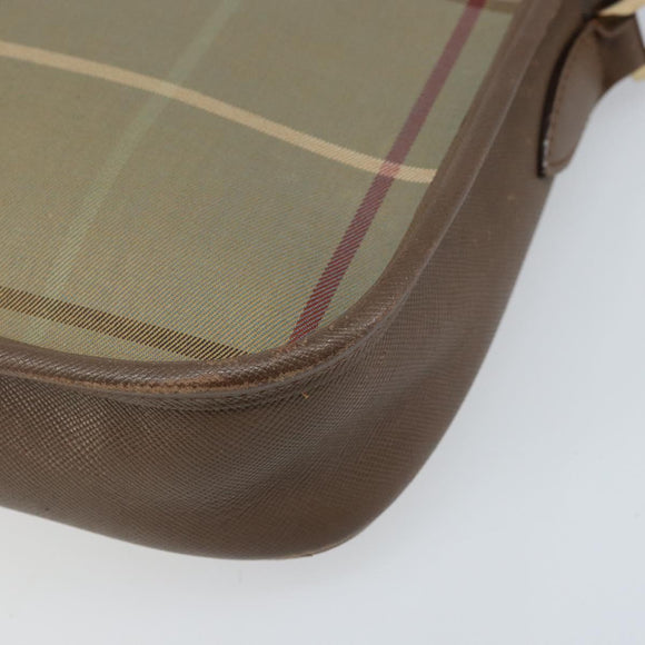 Burberrys Nova Check Shoulder Bag Canvas Beige Gold Auth ep13493