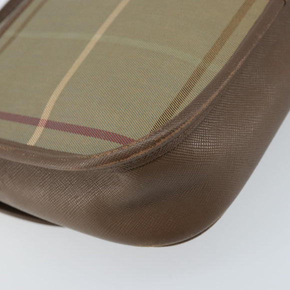 Burberrys Nova Check Shoulder Bag Canvas Beige Gold Auth ep13493