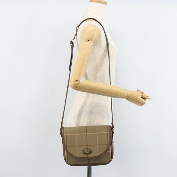 Burberrys Nova Check Shoulder Bag Canvas Beige Gold Auth ep13493