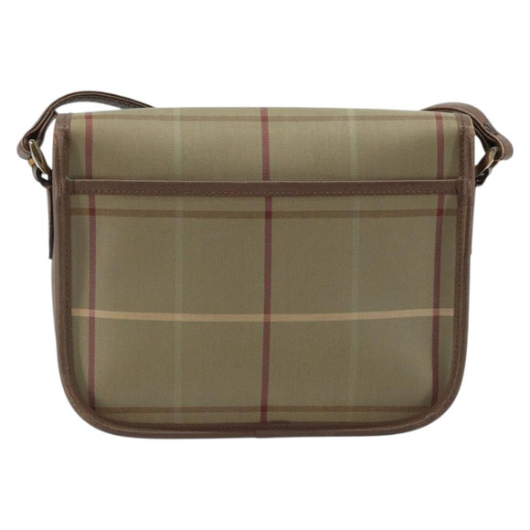 Burberrys Nova Check Shoulder Bag Canvas Beige Gold Auth ep13493