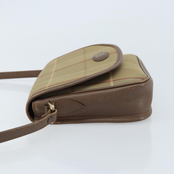 Burberrys Nova Check Shoulder Bag Canvas Beige Gold Auth ep13493