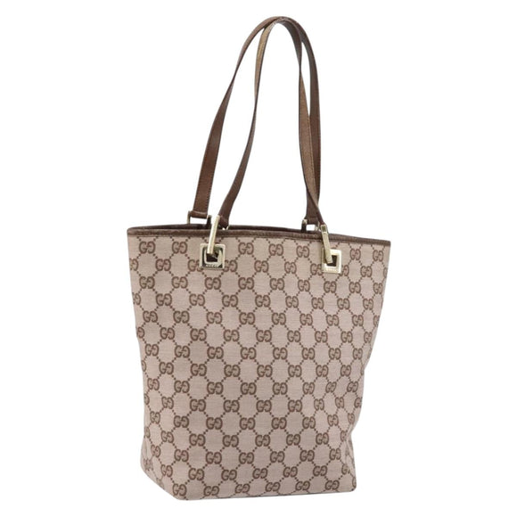 GUCCI GG Canvas Tote Bag Pink Gold 002 1099 Auth ep13494