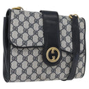 GUCCI GG Supreme Shoulder Bag PVC Navy Gold Auth ep13495-1