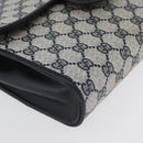 GUCCI GG Supreme Shoulder Bag PVC Navy Gold Auth ep13495-10