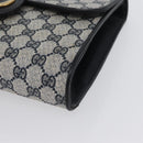 GUCCI GG Supreme Shoulder Bag PVC Navy Gold Auth ep13495-11