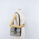 GUCCI GG Supreme Shoulder Bag PVC Navy Gold Auth ep13495-22