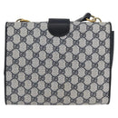 GUCCI GG Supreme Shoulder Bag PVC Navy Gold Auth ep13495-3