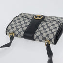 GUCCI GG Supreme Shoulder Bag PVC Navy Gold Auth ep13495-6