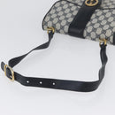 GUCCI GG Supreme Shoulder Bag PVC Navy Gold Auth ep13495-7