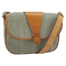Christian Dior Trotter Canvas Shoulder Bag Gray Gold Auth ep13499-1