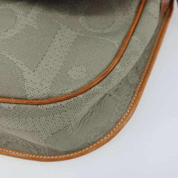 Christian Dior Trotter Canvas Shoulder Bag Gray Gold Auth ep13499