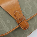Christian Dior Trotter Canvas Shoulder Bag Gray Gold Auth ep13499-14