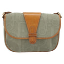 Christian Dior Trotter Canvas Shoulder Bag Gray Gold Auth ep13499-2