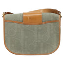 Christian Dior Trotter Canvas Shoulder Bag Gray Gold Auth ep13499-3