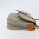 Christian Dior Trotter Canvas Shoulder Bag Gray Gold Auth ep13499-4