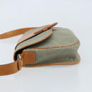 Christian Dior Trotter Canvas Shoulder Bag Gray Gold Auth ep13499-5