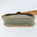 Christian Dior Trotter Canvas Shoulder Bag Gray Gold Auth ep13499-9