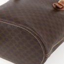 CELINE Macadam Canvas Tote Bag PVC Leather Brown Gold Auth ep13501-9