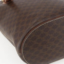 CELINE Macadam Canvas Tote Bag PVC Leather Brown Gold Auth ep13501-14