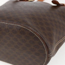 CELINE Macadam Canvas Tote Bag PVC Leather Brown Gold Auth ep13501-15