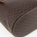 CELINE Macadam Canvas Tote Bag PVC Leather Brown Gold Auth ep13501-16