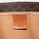 CELINE Macadam Canvas Tote Bag PVC Leather Brown Gold Auth ep13501-17