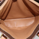 CELINE Macadam Canvas Tote Bag PVC Leather Brown Gold Auth ep13501-10