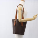 CELINE Macadam Canvas Tote Bag PVC Leather Brown Gold Auth ep13501-22