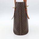 CELINE Macadam Canvas Tote Bag PVC Leather Brown Gold Auth ep13501-3