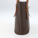 CELINE Macadam Canvas Tote Bag PVC Leather Brown Gold Auth ep13501-4