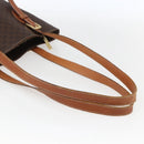 CELINE Macadam Canvas Tote Bag PVC Leather Brown Gold Auth ep13501-7