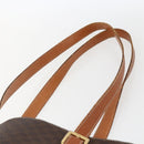 CELINE Macadam Canvas Tote Bag PVC Leather Brown Gold Auth ep13501-8