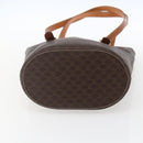 CELINE Macadam Canvas Tote Bag PVC Leather Brown Gold Auth ep13501-5