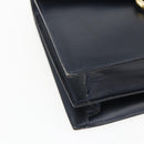 CELINE Hand Bag Leather Navy Gold Auth ep13502V-11