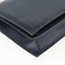 CELINE Hand Bag Leather Navy Gold Auth ep13502V-13