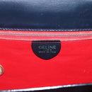 CELINE Hand Bag Leather Navy Gold Auth ep13502V-15