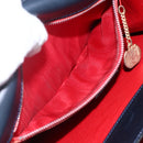 CELINE Hand Bag Leather Navy Gold Auth ep13502V-20