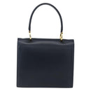 CELINE Hand Bag Leather Navy Gold Auth ep13502V-3