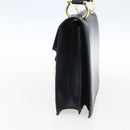 CELINE Hand Bag Leather Navy Gold Auth ep13502V-5