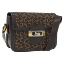 CELINE C Sulky Shoulder Bag Canvas Brown Gold Auth ep13505-1