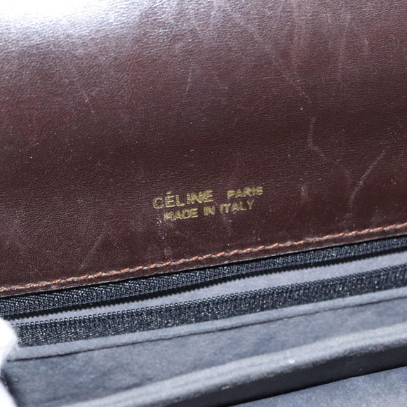 CELINE C Sulky Shoulder Bag Canvas Brown Gold Auth ep13505