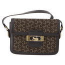 CELINE C Sulky Shoulder Bag Canvas Brown Gold Auth ep13505-13