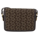 CELINE C Sulky Shoulder Bag Canvas Brown Gold Auth ep13505-2