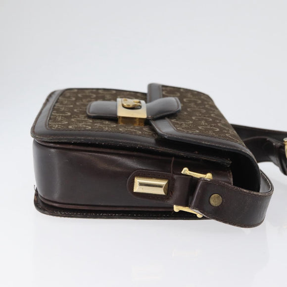 CELINE C Sulky Shoulder Bag Canvas Brown Gold Auth ep13505