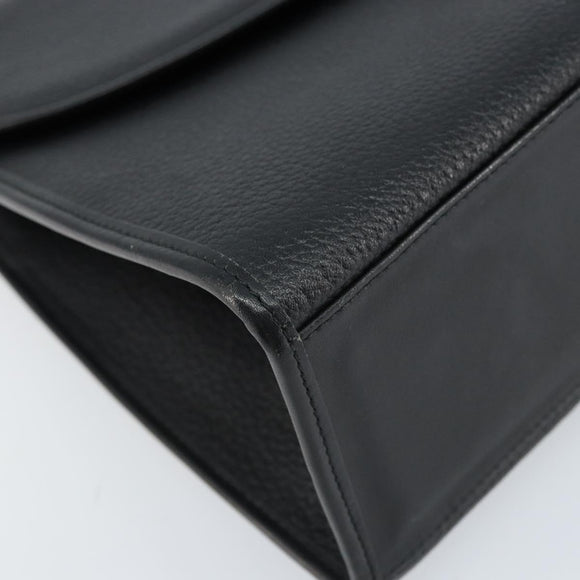 Burberrys Hand Bag Leather 2way Black Silver Auth ep13509